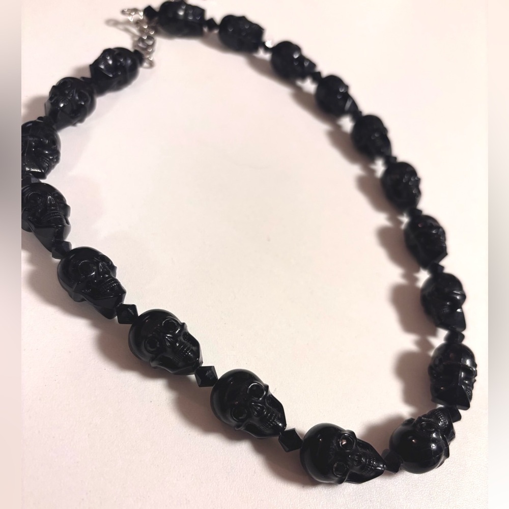 Tarina Tarantino Black Skull Necklace